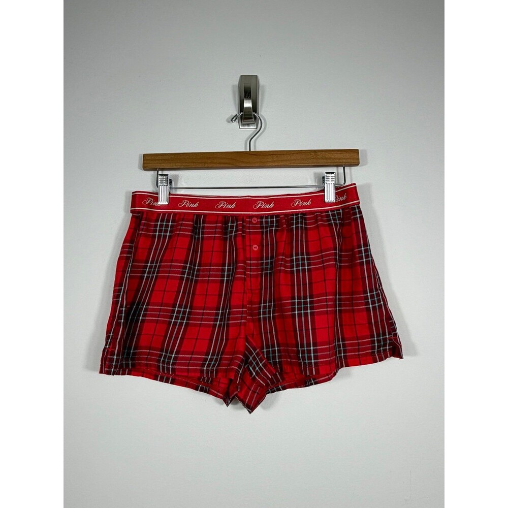 PINK Victoria’s Secret Red Plaid Sleep Shorts Pajama Boxer Medium